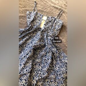 Blue floral dress with front cutouts